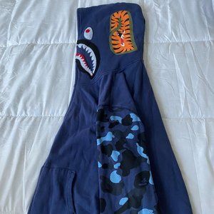 UA Bape Blue Camo Zip Up Hoodie